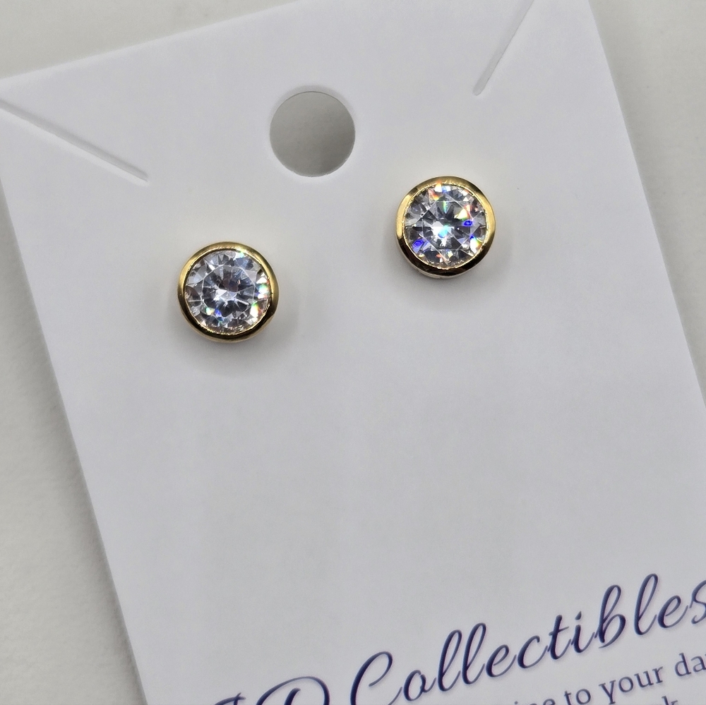 Swarovski Elements Bezel Set Stud Earrings Made W… - image 5